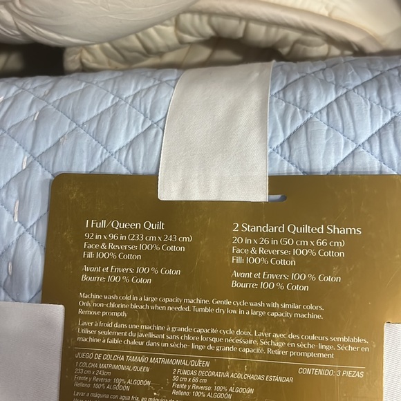 New! 100% Cotton Full/Queen Cotton Quilt Set - Picture 4 of 4